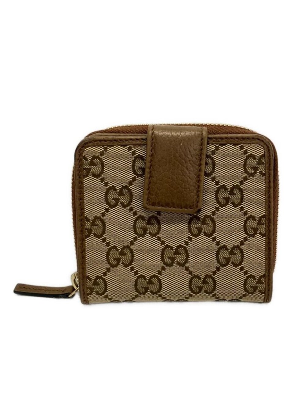 Gucci Bifold Wallet GG Pattern Beige Brown Leather